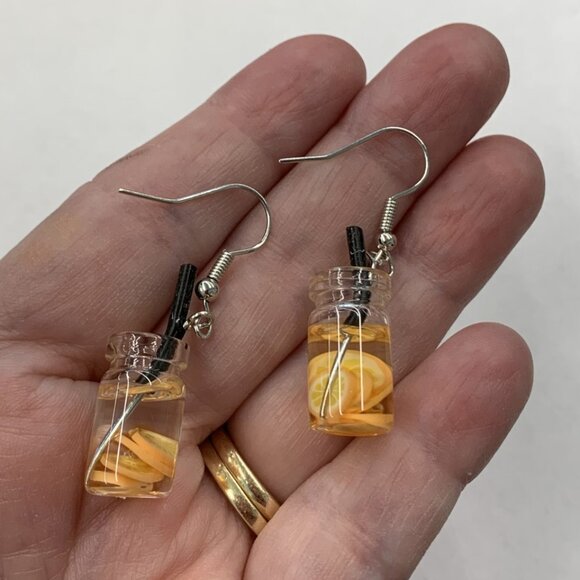Lemonade Earring, Lemon Earrings, Funny Food Earring, Gift Idea, Novelty Earring - Picture 2 of 5